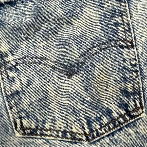 Vintage 80’s Levi’s Vintage Orange Tab Acid Wash Cut Off Jeans 34 - Picture 7 of 8